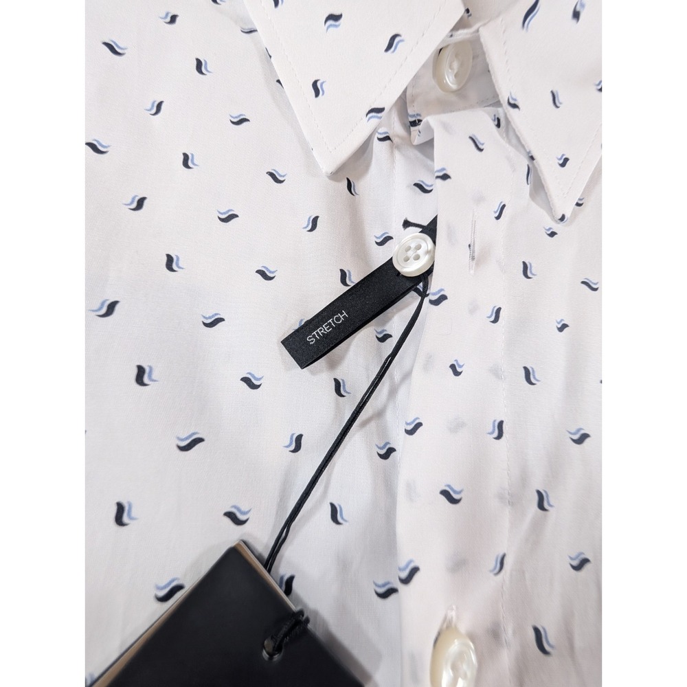 Hugo Boss Mens Short Sleeve Button Down Shirt White Geometric Micro Print 3XL - Picture 6 of 16